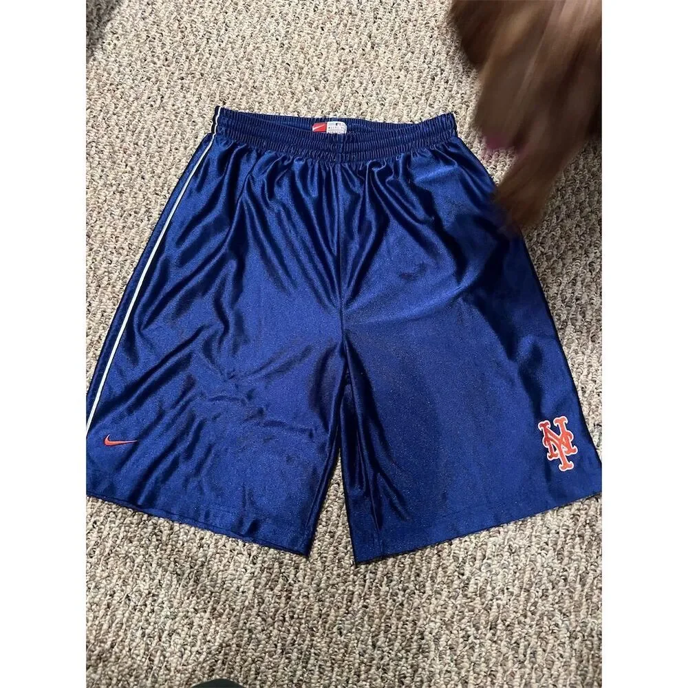 Vintage Nike New York Mets Men's XL Blue Dazzle Bermuda Shorts - Picture 3 of 7